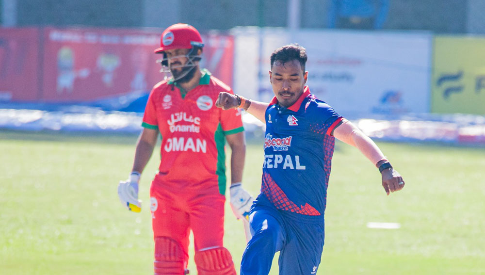 आईसीसी टी-२० छनोटमा ओमानसँग नेपाल ५ रनले पराजित